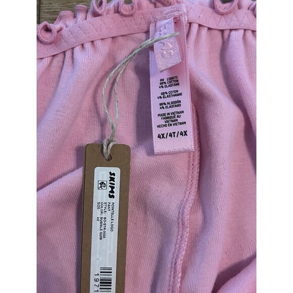 SKIMS Pointelle Logo Pant Pink Size 4X Pull On NWT Style BO-STR-3035 - Picture 3 of 3